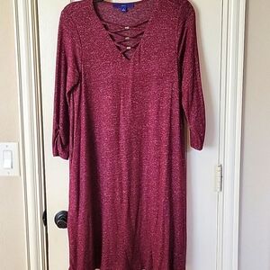 NWT Apt 9 size small maroon long sleeve dress